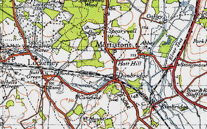 Old map of Dunbridge in 1945