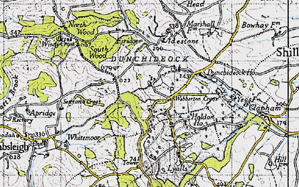 Old map of Dunchideock in 1946