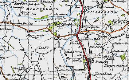 Old map of Duncombe in 1947