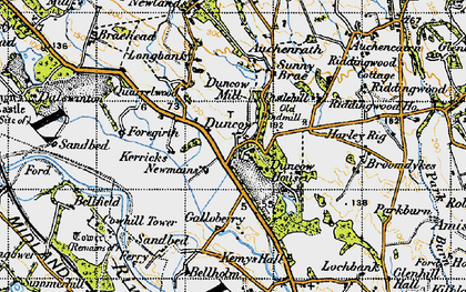 Old map of Duncow in 1947