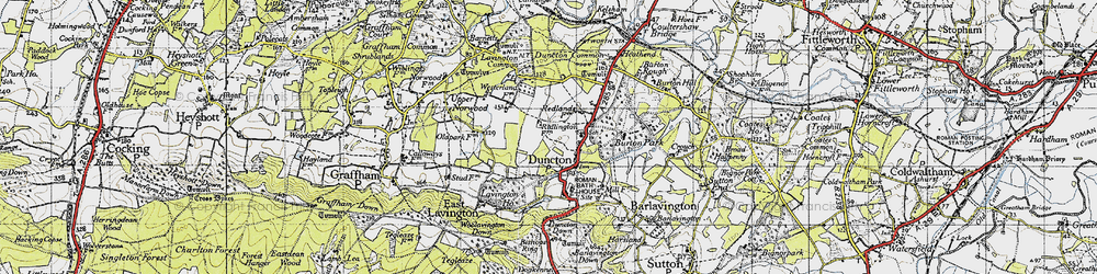 Old map of Duncton in 1940