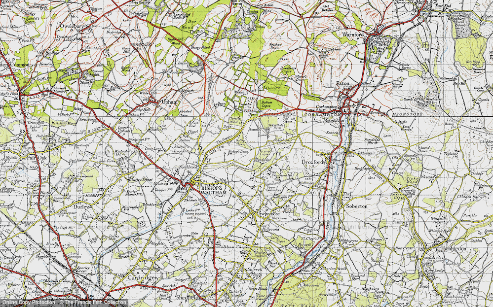Old Map of Dundridge, 1945 in 1945