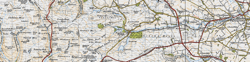 Old map of Winscar Resr in 1947