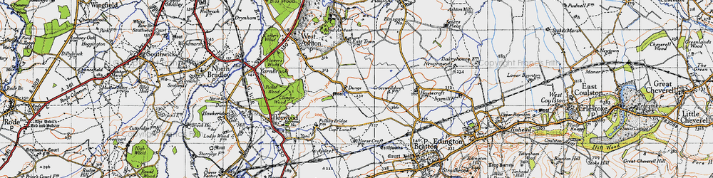 Old map of Dunge in 1940