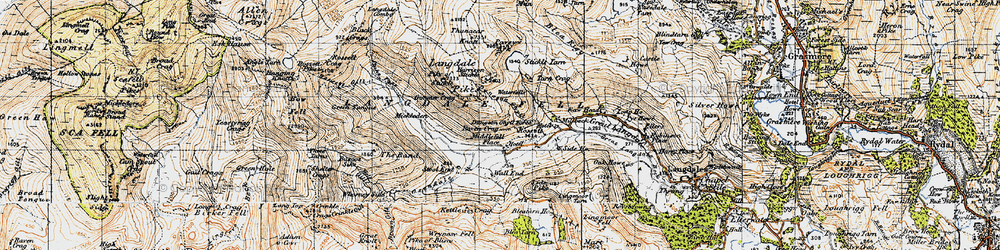 Old map of Great Langdale in 1947