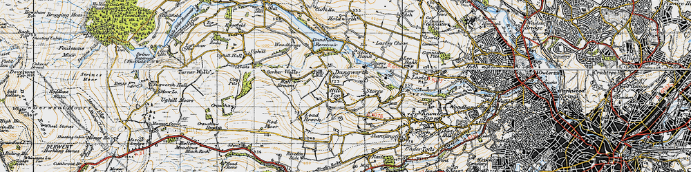 Old map of Dungworth in 1947