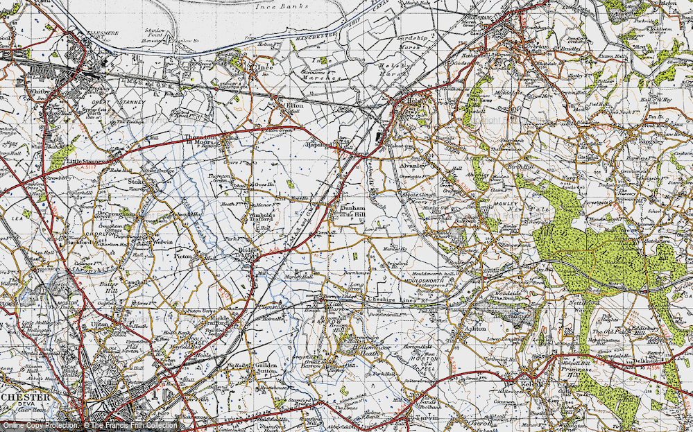 Old Map of Dunham-on-the-Hill, 1947 in 1947
