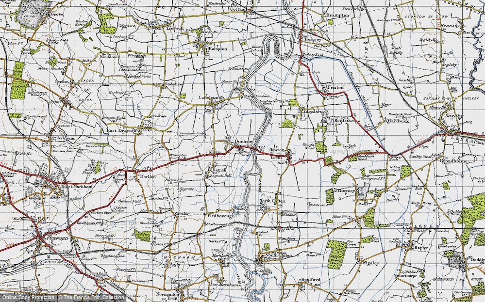 Old Map of Dunham on Trent, 1947 in 1947