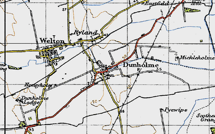 Old map of Dunholme in 1947
