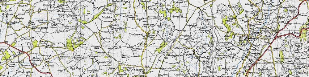 Old map of Dunkeswell in 1946