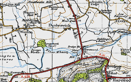 Old map of Dunkeswick in 1947