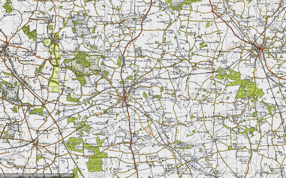 Old Map of Dunkirk, 1945 in 1945