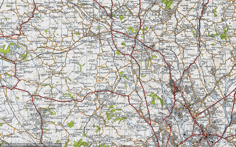 Old Map of Dunkirk, 1946 in 1946