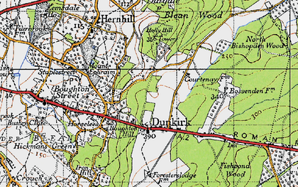 Old map of Dunkirk in 1946