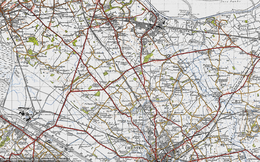 Old Map of Dunkirk, 1947 in 1947