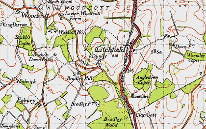Old map of Dunley in 1945