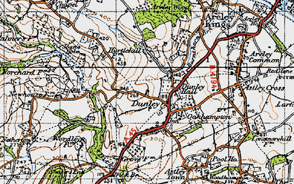 Old map of Areley Wood in 1947