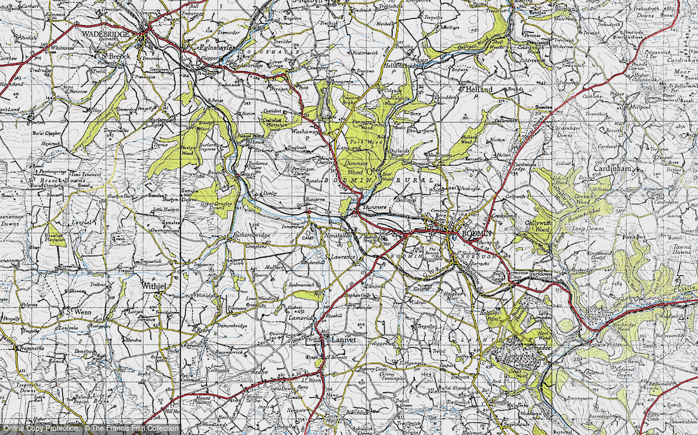Old Map of Historic Map covering Boscarne Junction Station in 1946