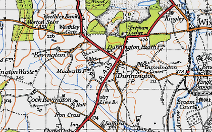 Old map of Evesham Lodge in 1946