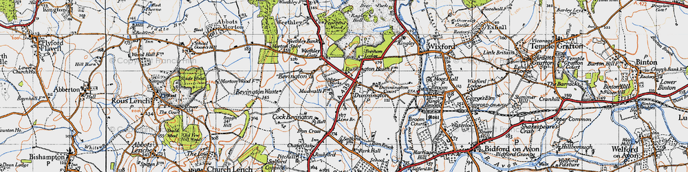 Old map of Evesham Lodge in 1946