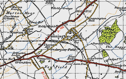 Old map of Dunnington in 1947
