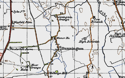 Old map of Dunnington in 1947