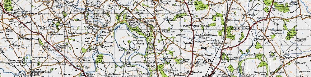 Old map of Dunnsheath in 1947