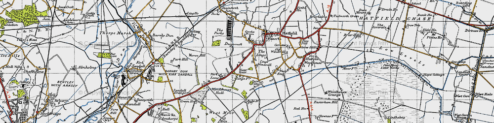 Old map of Dunscroft in 1947