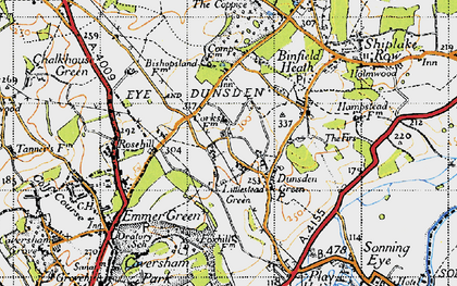 Old map of Dunsden Green in 1947