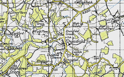 Old map of Dunsfold in 1940