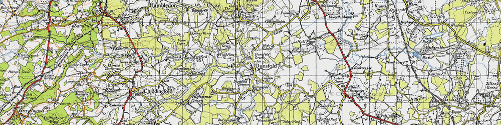 Old map of Dunsfold in 1940