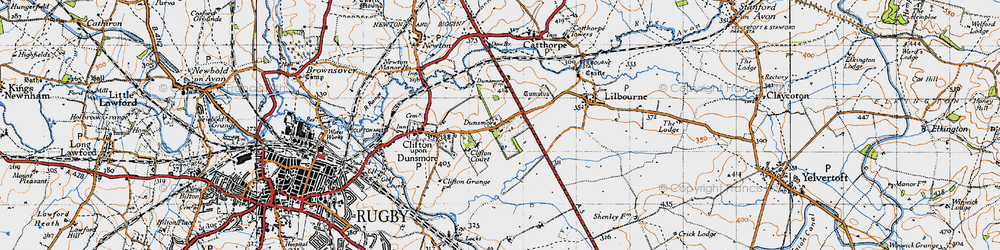 Old map of Dunsmore in 1946