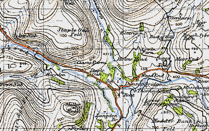 Old map of Dunsop Bridge in 1947
