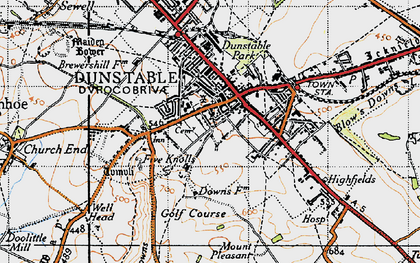 Old map of Dunstable in 1946