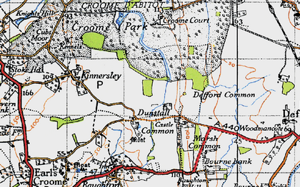 Old map of Dunstall Common in 1947