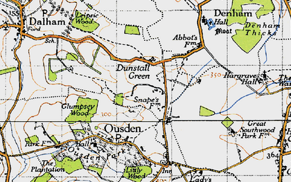 Old map of Dunstall Green in 1946