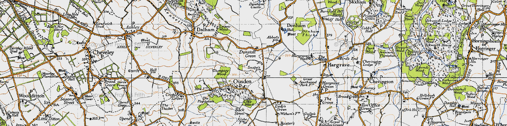 Old map of Dunstall Green in 1946