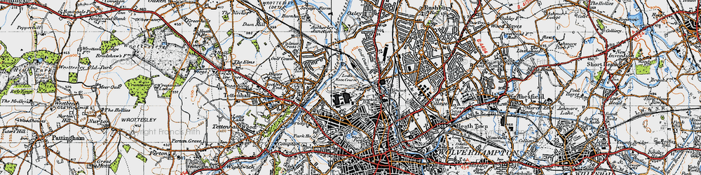 Old map of Dunstall Hill in 1946