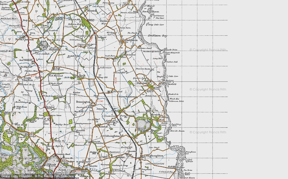 Old Map of Dunstan, 1947 in 1947