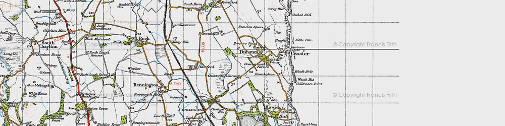 Old map of Dunstan in 1947