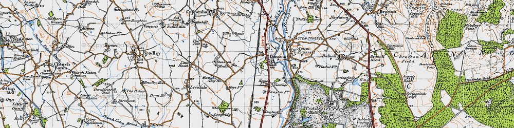 Old map of Dunston in 1946
