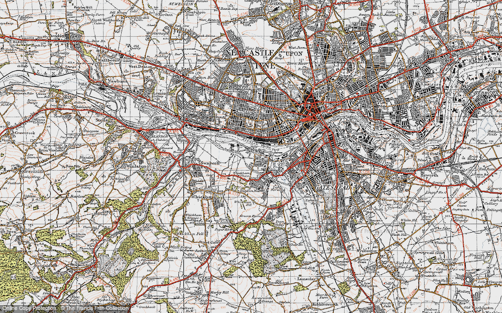 Old Map of Dunston, 1947 in 1947