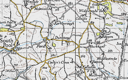 Old map of Dunstone in 1946