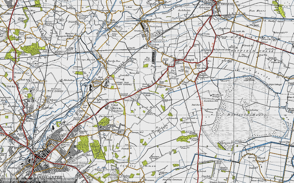 Old Map of Historic Map covering Wyndthorpe Hall in 1947