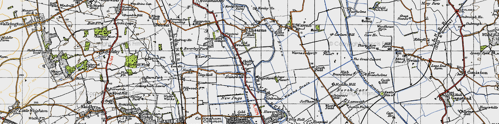 Old map of Dunswell in 1947