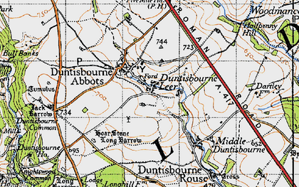 Old map of Duntisbourne Abbots in 1946