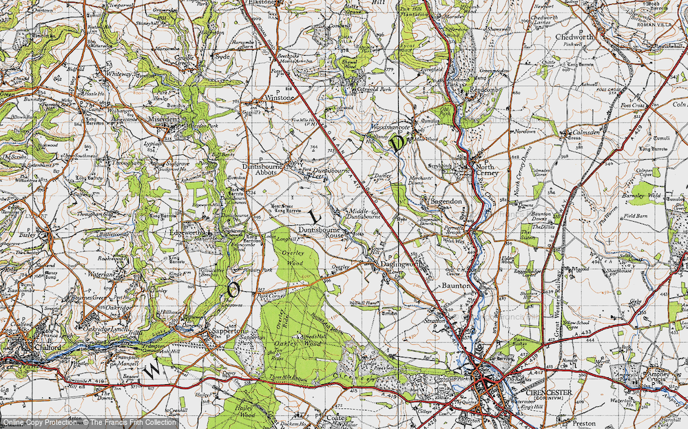 Old Map of Duntisbourne Rouse, 1946 in 1946