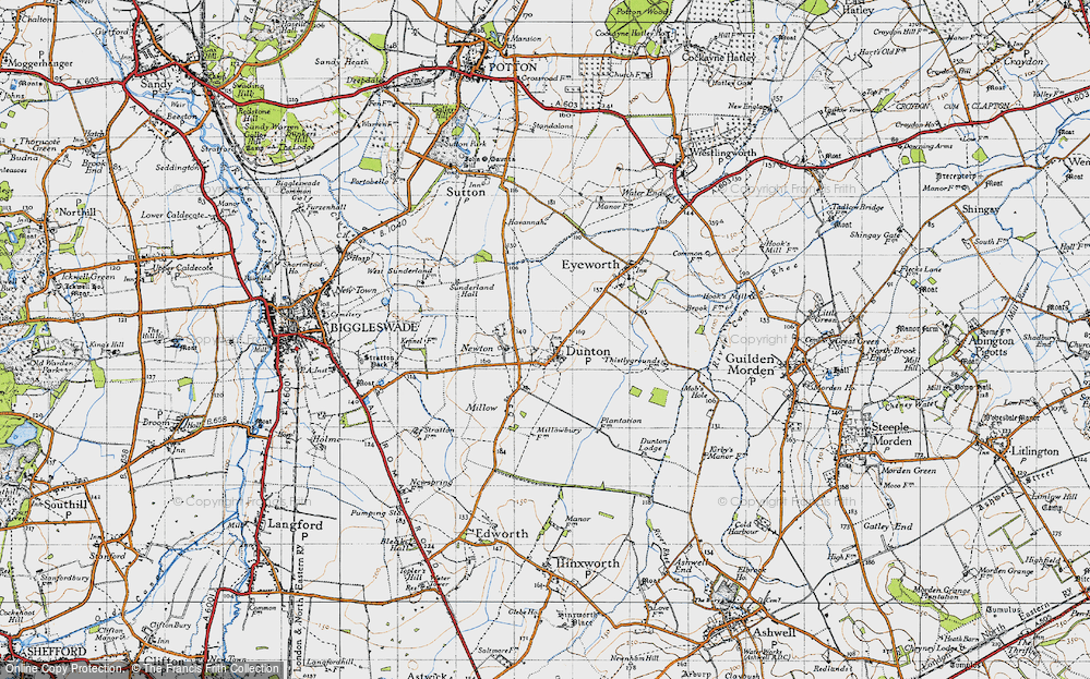 Old Map of Dunton, 1946 in 1946