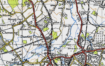 Old map of Dunton Green in 1946