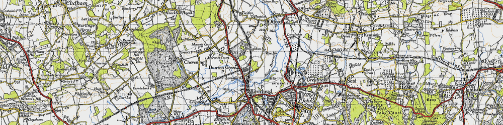 Old map of Dunton Green in 1946
